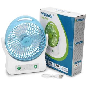 ??Weidasi WD 202 রিচার্জেবল ফ্যান চার্জার ফ্যান?? [ CODE PL1387 ]
